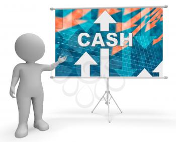 Cash Graph Character Meaning Wealth Prosperity And Earnings 3d Rendering
