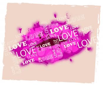 Love Lips Representing Valentine Romance And Celebration