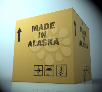 Made In Alaska Box Representing Alaskan Product 3d Rendering