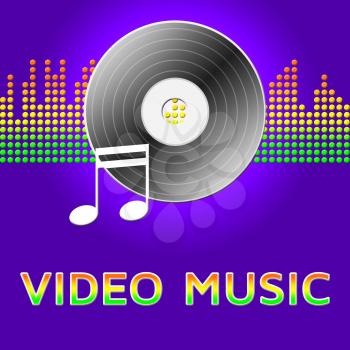 Video Music Record Disc  Represents Audio Visual 3d Illustration