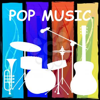 Pop Music Drum Kit Representing Harmonies Track And Song