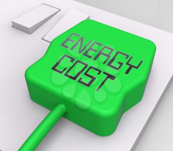 Energy Cost Plug In Socket Shows Electric Price 3d Rendering