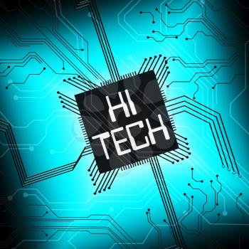 Hi Tech Microchip Representing Electronics Digital 3d Illustration