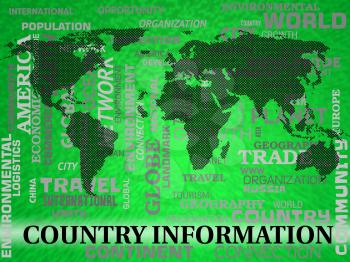 Country Information Words And Map Shows Countries Facts Or Statistics