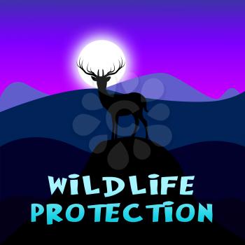 Wildlife Protection Mountain Scene Shows Animal Conservation 3d Illustration