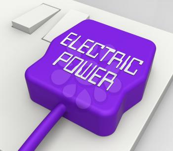 Electric Power Plug In Socket Shows Electrical Energy 3d Rendering