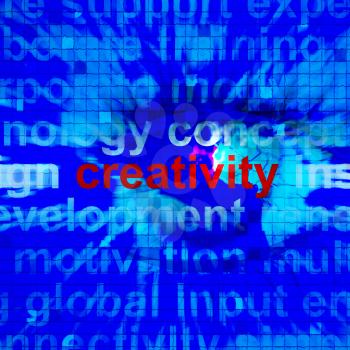 Creativity Word Represents Innovative Ideas And Imagination 3d Illustration