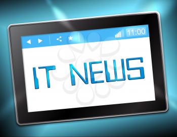 It News Tablet Showing Information Technology 3d Illustration
