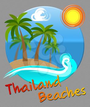 Thailand Beaches Island Scene Means Thai Sea And Islands