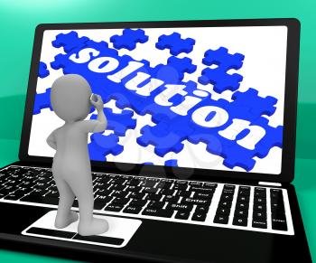 Solution Puzzle On Notebook Showing Computer Applications 3d Rendering
