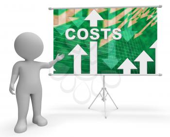 Costs Graph Indicating Paying Expenses And Outgoings 3d Illustration