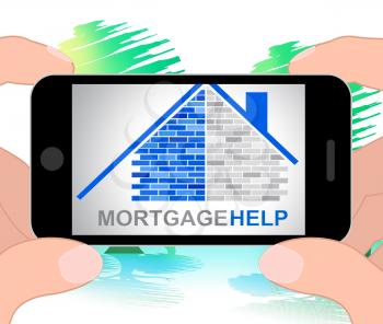 Mortgage Help Representing Home Finances And Financial 3d Illustration