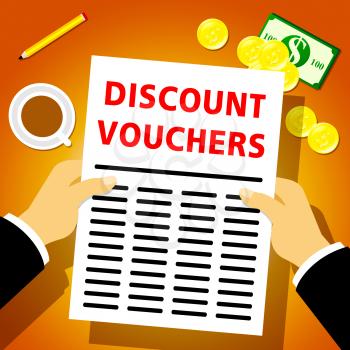 Discount Vouchers Newsletter Means Saving Money 3d Illustration
