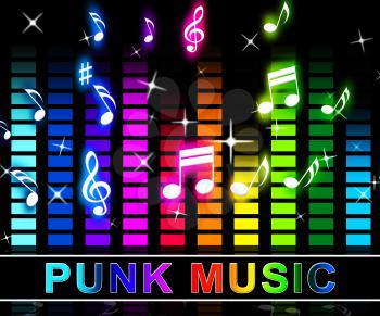 Punk Music Equalizer Notes Shows Rock Music And Soundtrack