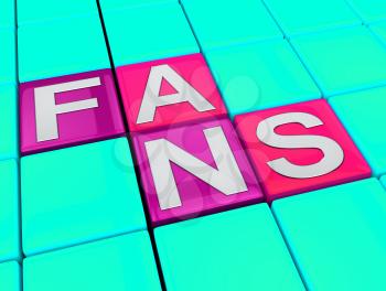 Fans Blocks Showing Follower Fan 3d Illustration