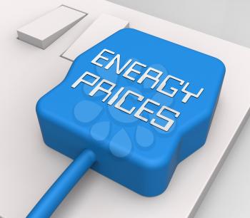 Energy Prices Plug In Socket Shows Electric Cost 3d Rendering