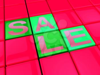 Sale Blocks Representing Bargain Offers 3d Illustration