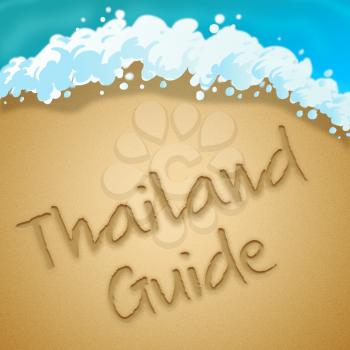 Thailand Guide Beach Sand Means Asian Tourist 3d Illustration