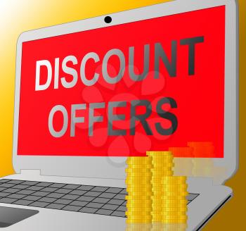Discount Offers Laptop Message Shows Sale Promo 3d Illustration