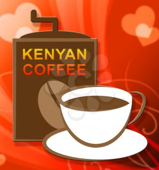 Kenyan Coffee Cup Represents Cuba Cafe Or Restaurant