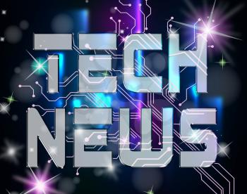 Tech News Tablet Showing Information Technology 3d Illustration