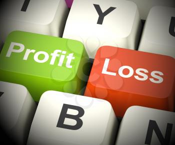Profit Or Loss Keys Showing Returns For Internet Businesses 3d Rendering