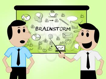 Brainstorm Icons Characters Indicating Dream Up And Create 3d ILlustration