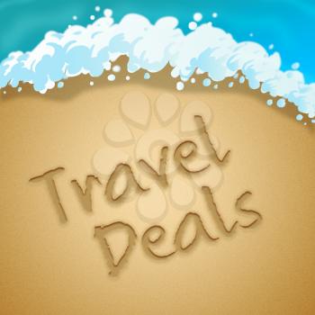 Travel Deals Beach Sand Indicates Discount Tours 3d Illustration