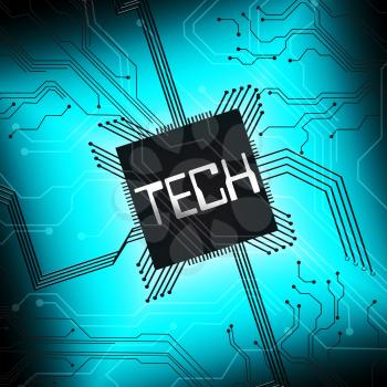 Tech Microchip Representing Electronics Digital 3d Illustration