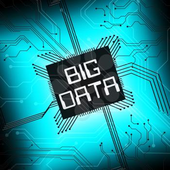 Big Data Cpu Shows Large Database 3d Illustration