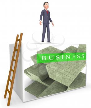 Business Blocks Character Showing Company Trade 3d Rendering