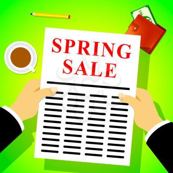 Spring Sale Newsletter Showing Bargain Offers 3d Illustration