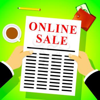 Online Sale Newsletter Meaning Web Discounts 3d Illustration