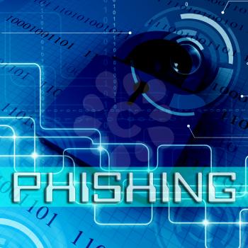 Phishing Data Padlock Shows Internet Fraud 3d Rendering