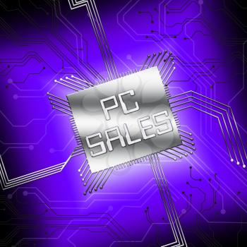 Pc Sales Cpu Shows Computer Retail 3d Illustration