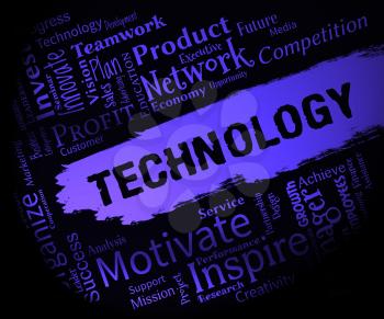 Technology Words Represents Electronics Digital And Hi Tech