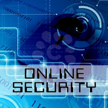 Online Security Data Padlock Shows Internet Encryption 3d Rendering