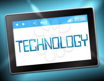 Technology Tablet Representing High Tech 3d Illustration