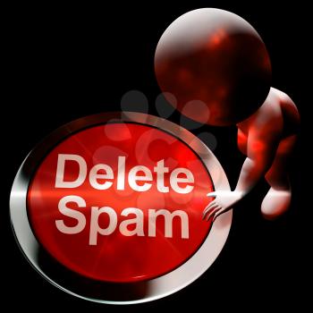 Delete Spam Button Shows Removing Unwanted Junk Email 3d Rendering