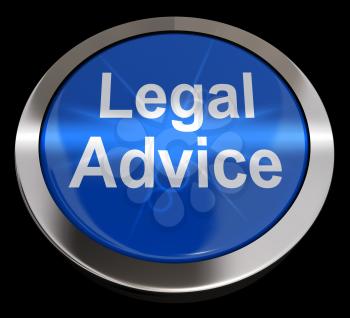 Legal Advice Button Blue Showing Attorney Guidance 3d Rendering