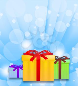 Gift Boxes And Bubbles Represents Christmas Present 3d Illustration