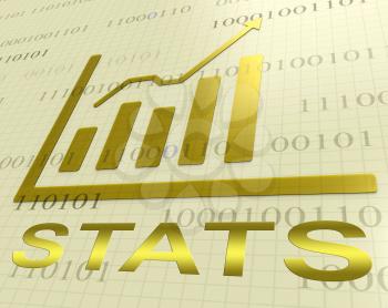 Statistics Graph Increasing Representing Report Stats 3d Rendering