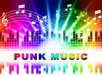 Punk Music Notes Design Shows Rock Music And Soundtracks