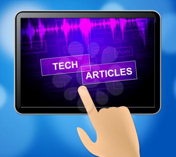 Tech Articles Tablet Meaning Technology Publication And Journalism 3d Illustration