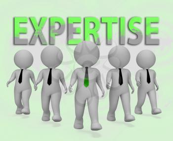 Expertise Businessmen Characters Representing Master Skills 3d Rendering
