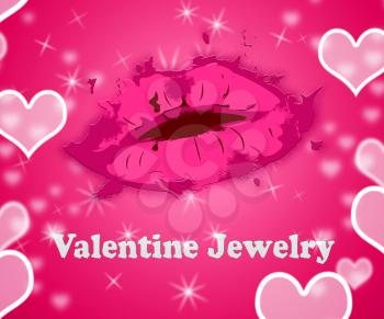 Valentine Jewelry Lips And Hearts Shows Valentines Day And Gifts