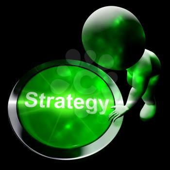 Strategy Button For Business Solution Or Management Goal 3d Rendering