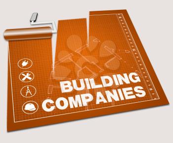 Building Companies Paint Roller Shows Construction Businesses 3d Illustration