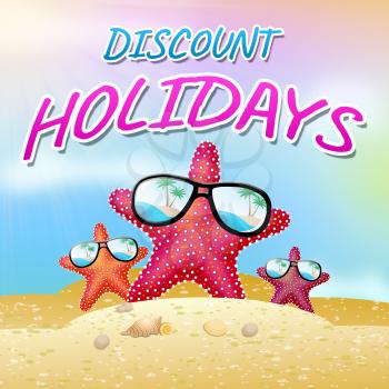 Discount Holidays Beach Starfish Shows Promo Vacation 3d Illustration