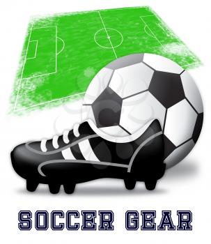 Soccer Gear Boots And Ball Shows Football Equipment 3d Illustration